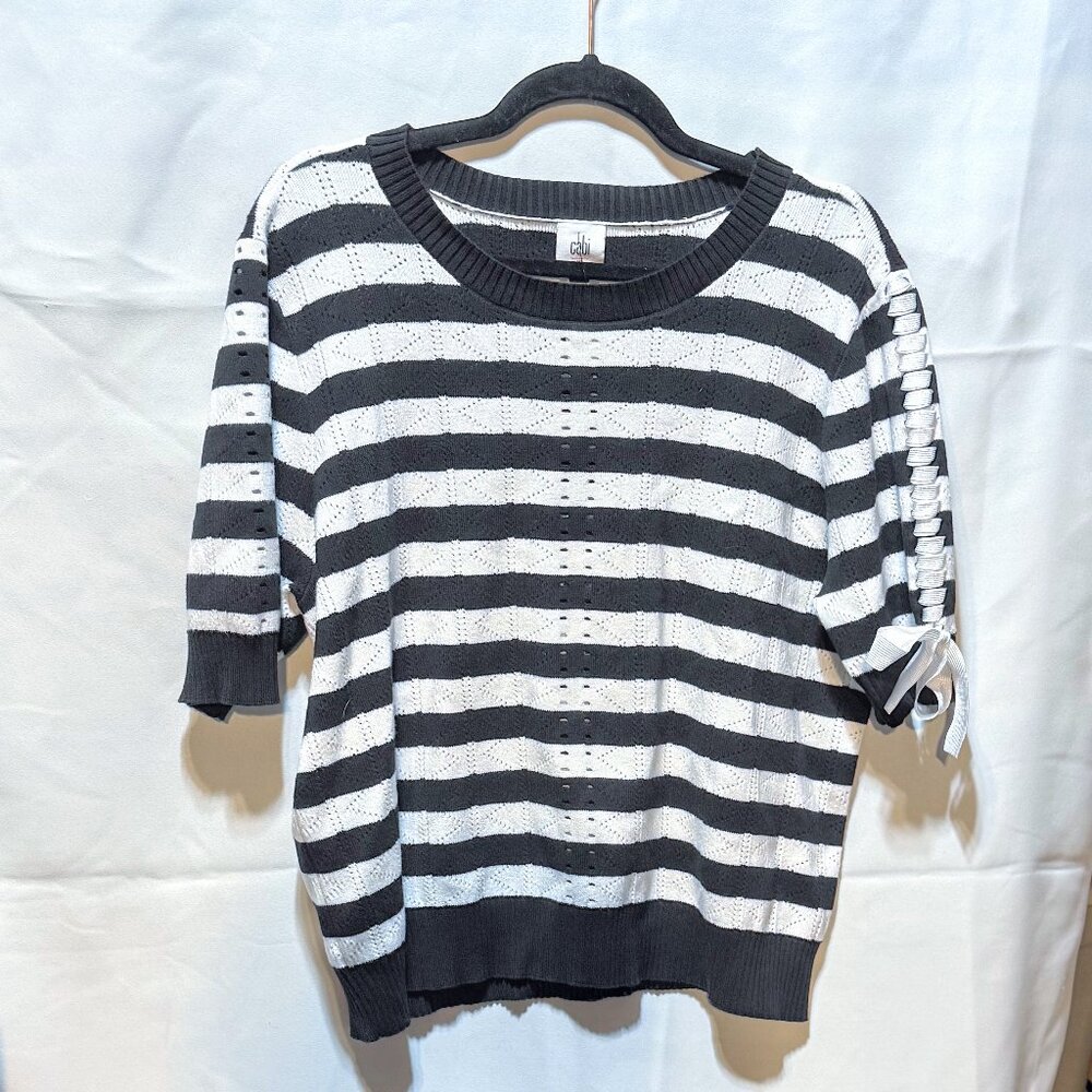 CAbi Runaway pullover #5832 Navy White Stripe sz XL New! - Picture 2 of 7